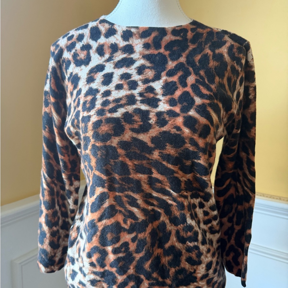 Talbots Leopard Print Sweatshirt - Black and Brown